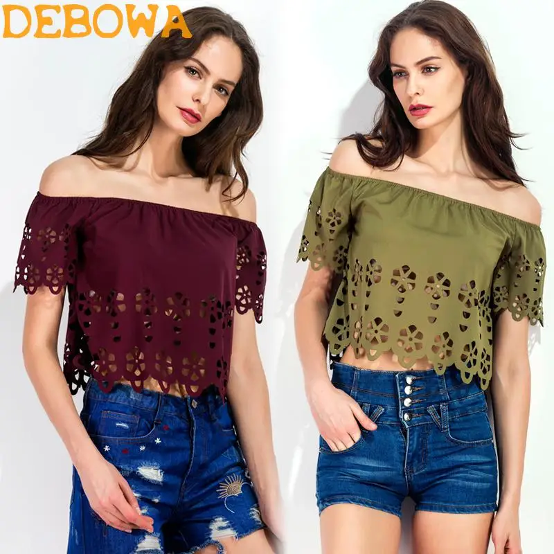 Фото Debowa 2018 Новая модная летняя Женская Топ сексуальная открытая короткая футболка с Debowa 2018 Новая модная летняя Женская Топ сексуальная открытая короткая футболка с