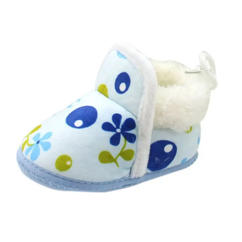 Теплая обувь с цветами для маленьких девочек и мальчиков теплые зимние ботинки
