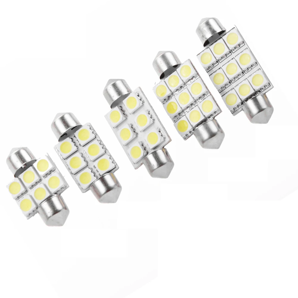 10 шт. Festoon Dome 32 мм 36 39 42 6 9SMD 5050 белая лампа для чтения номерного знака светодиодный