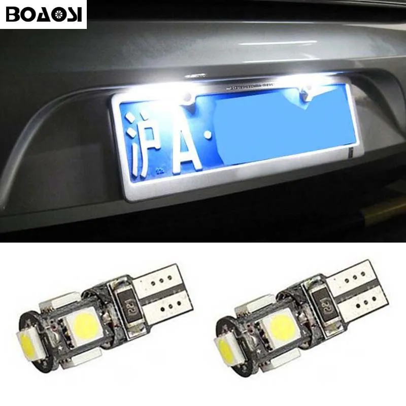 Автомобильная светодиодная лампа BOAOSI 4x T10 5050 SMD 12 В Освещение номерного знака для