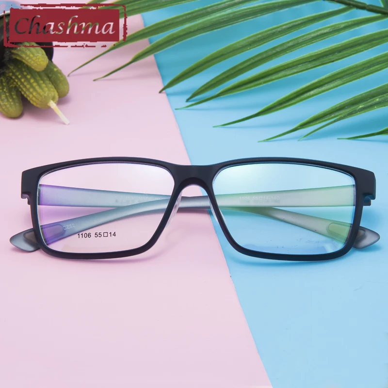 Мужские спортивные очки Chashma TR90 большие круглые с прозрачными линзами ширина 138