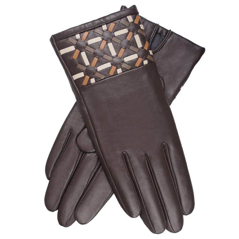 Бесплатная доставка 2 пары модные женские стильные перчатки из натуральной кожи