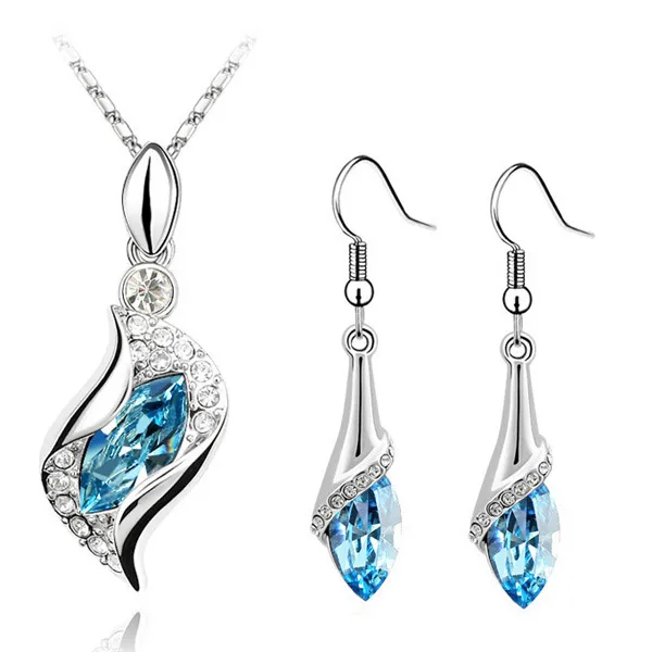 Ожерелье и серьги с австрийским кристаллом глаза ангела | Украшения аксессуары