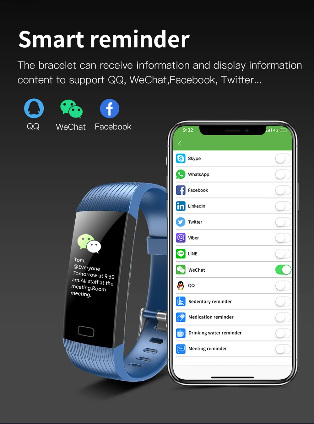 Смарт-браслет унисекс с Bluetooth пульсометр IP67 фитнес-трекер мониторинг сна умные