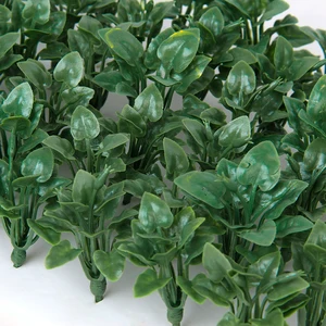 MagiDeal 50 шт. зеленая пейзажная Ландшафтная модель наземная крышка трава с листьями в форме сердца для поезда модель трека строительный реквизит