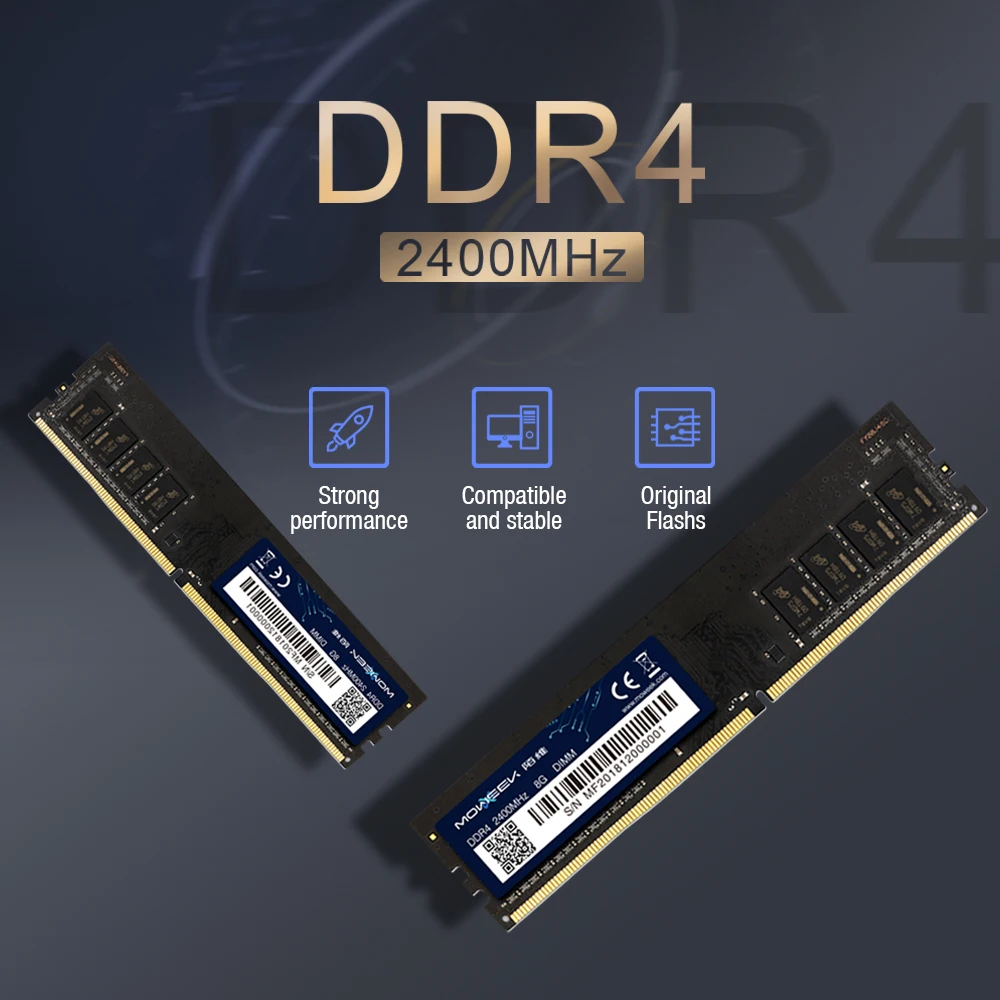 Moweek ram ddr4 8 Гб Компьютерная память supermicro 2400 МГц 288PIN 1 2 в для настольных аксессуаров