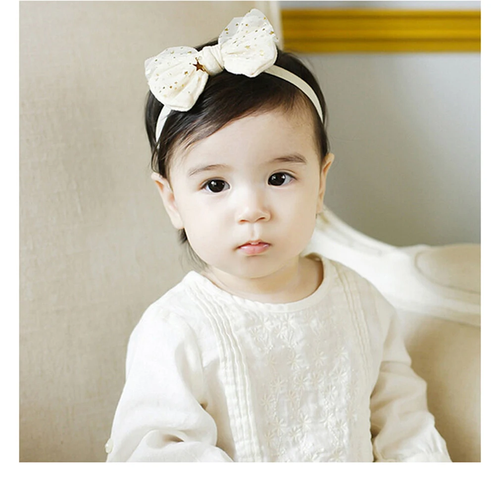 1Pc Pink White Kawaii Baby Girl Toddler Headwear Headband Accessories Dot Cotton Bowknot Hair Band Hot sale | Детская одежда и