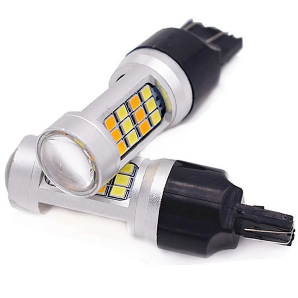 2x T20 7443 42 SMD 2835 накаливания дневного вождения двухцветный мигающий фонарь УФ