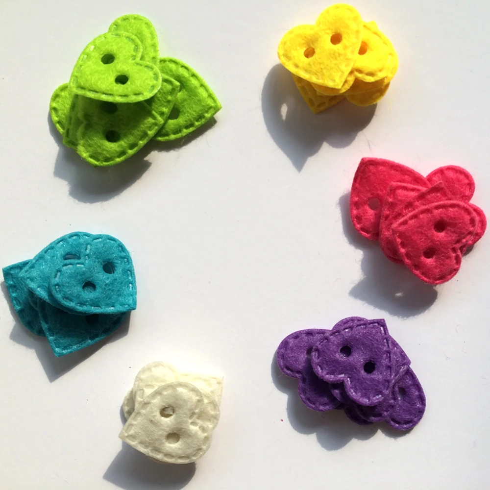 

120 шт./лот 25 мм смешанные цвета кнопки стиль любовь сердце тема ремесло войлочные формы