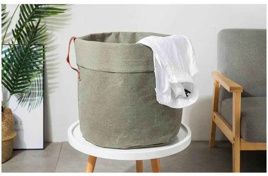 New Solid color series Folding Waterproof Laundry Hamper Clothes Storage Basket Home decoration barrel kids toy organizer bucket