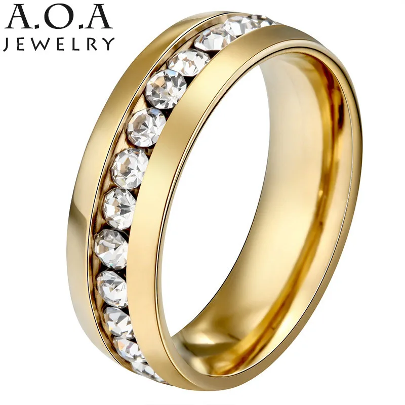 UZone однорядное кольцо с прозрачным кристаллом из нержавеющей стали разные цвета