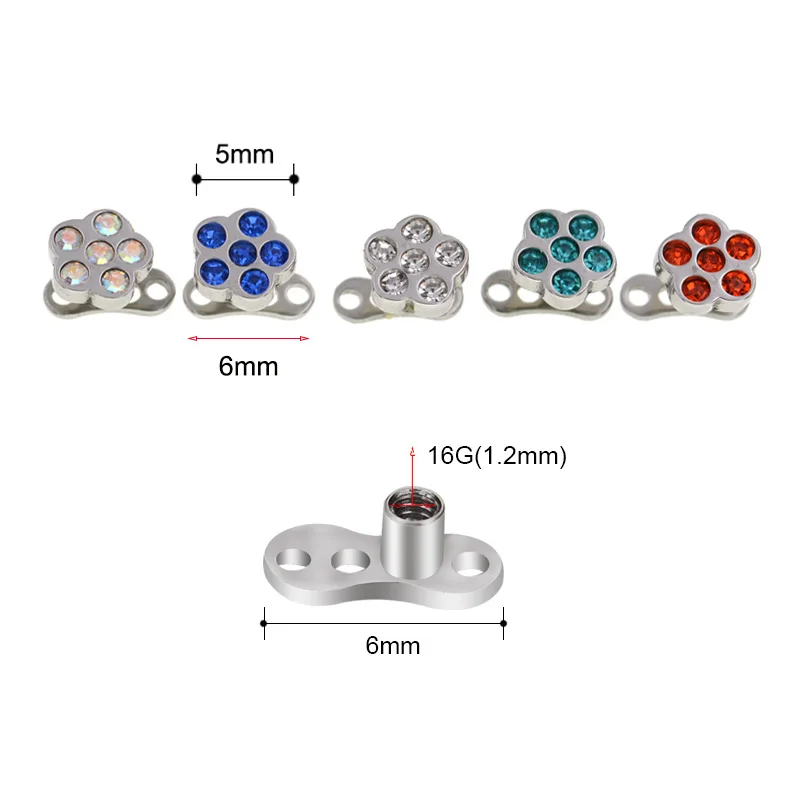 1 шт. хирургический из нержавеющей стали драгоценный камень головка пирсинга