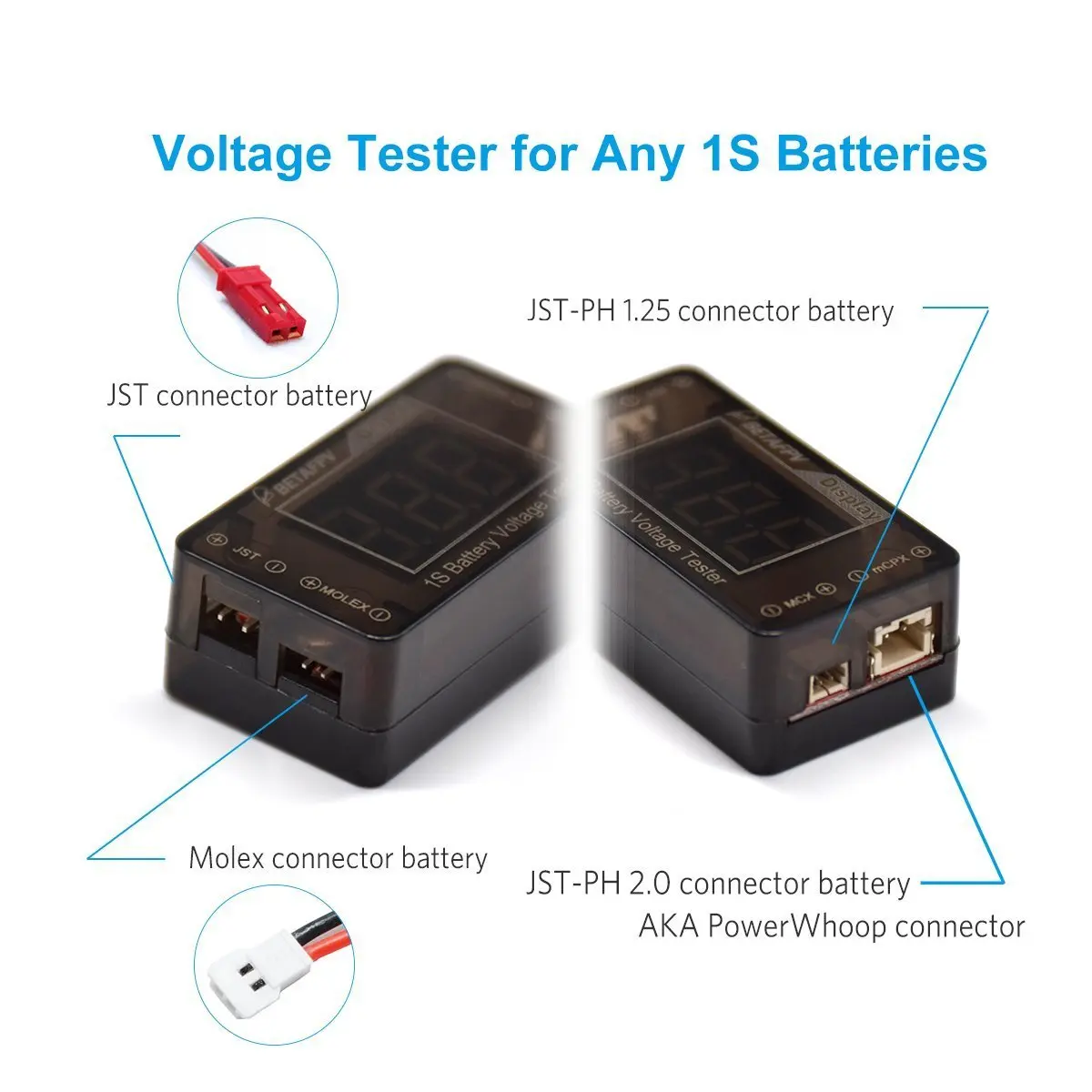BETAFPV Upgrade 1S LiPo Battery Tester Voltage Checker for Tiny Whoop Blade Inductrix | Parts &amp Accs