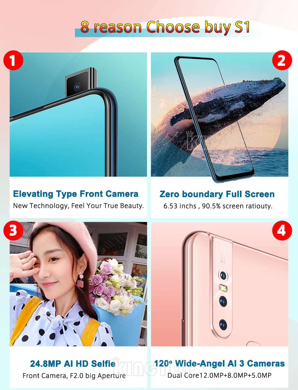 vivo S1 Мобильный телефон 6,5" 6 ГБ 128 ГБ Helio P70 Восьмиядерный 3940 мАч фронтальная камера 24,8 МП 3 тыловая камера s Selife смартфон