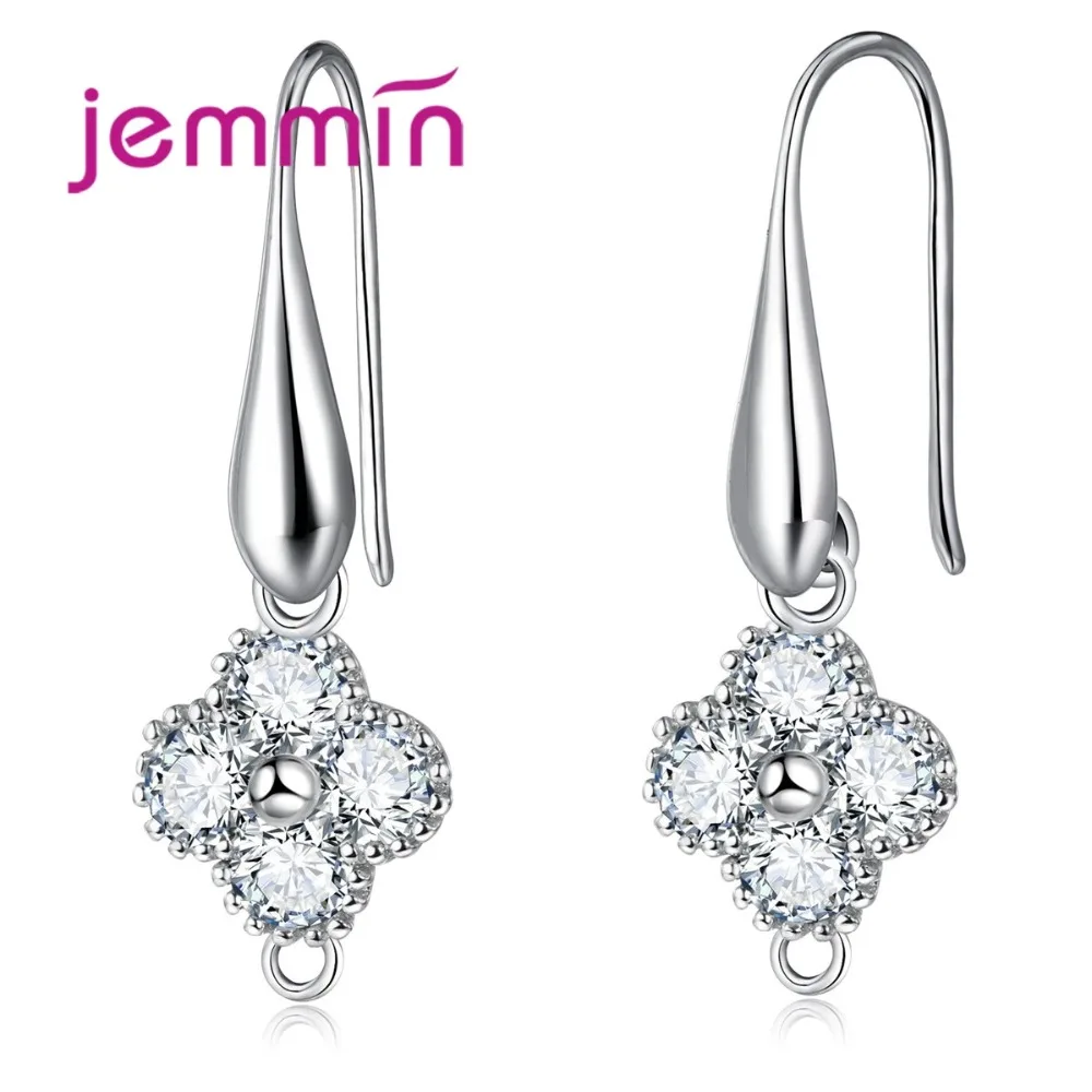 Серьги Крючки из серебра 925 пробы с кристаллами| |