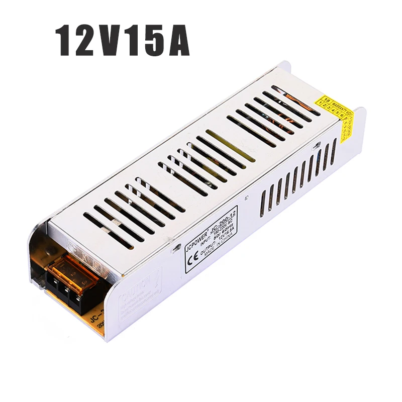 JC POWER slim 12 В 15 а 200 Вт трансформатор напряжения светодиодный выключатель питания