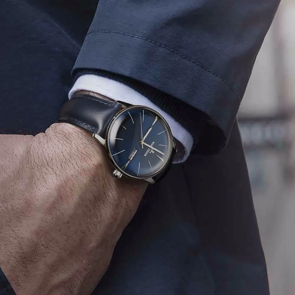 Часы мужские с синим циферблатом из натуральной кожи RGA8238|watch automatic|watch bluewatch blue dial |