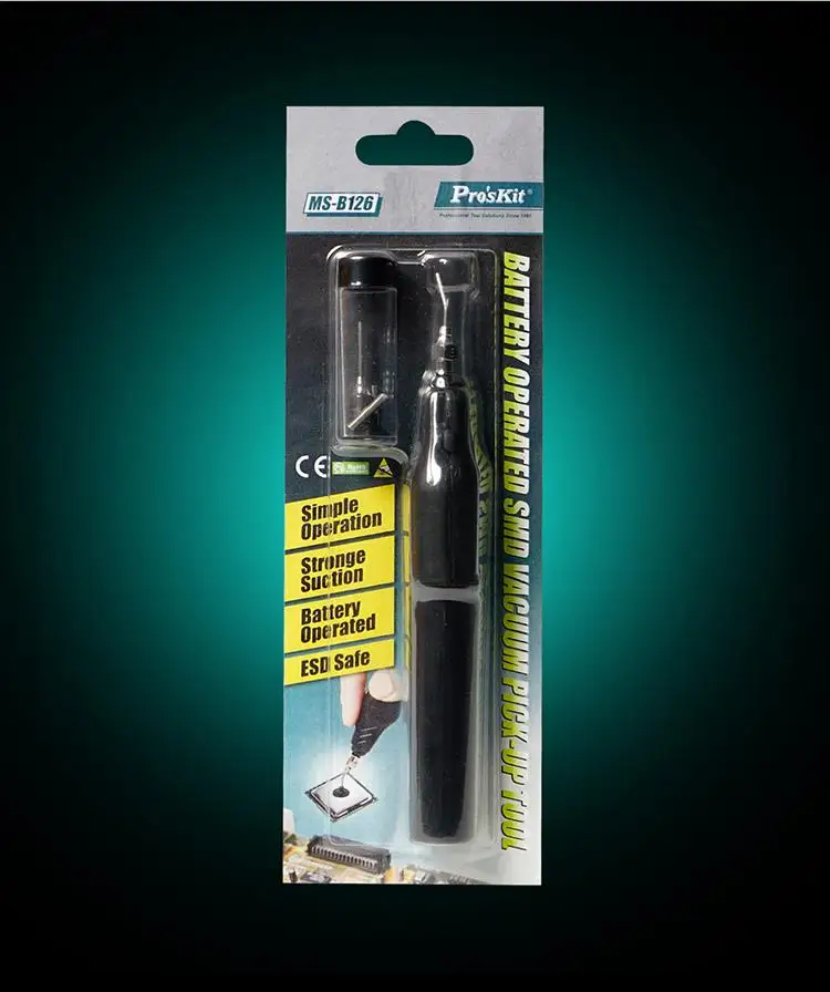 Pro'sKit на батарейках SMD вакуумный пикап инструмент IC SMD палочки вакуумной всасывания ручка Инструменты Электрический всасывания ручка