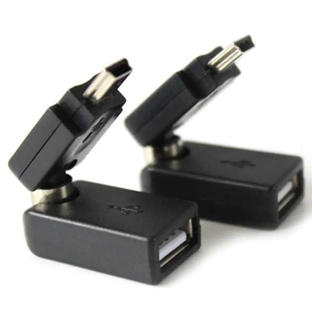 2 шт./лот вращающийся на 360 градусов Переходник USB 0 Мама mini 5 контактный папа OTG