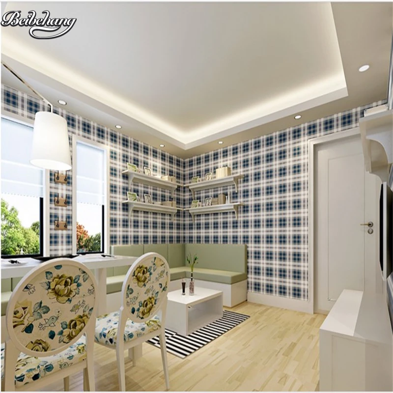 Обои beibehang американские сельские пасторальные шотландские клетчатые в