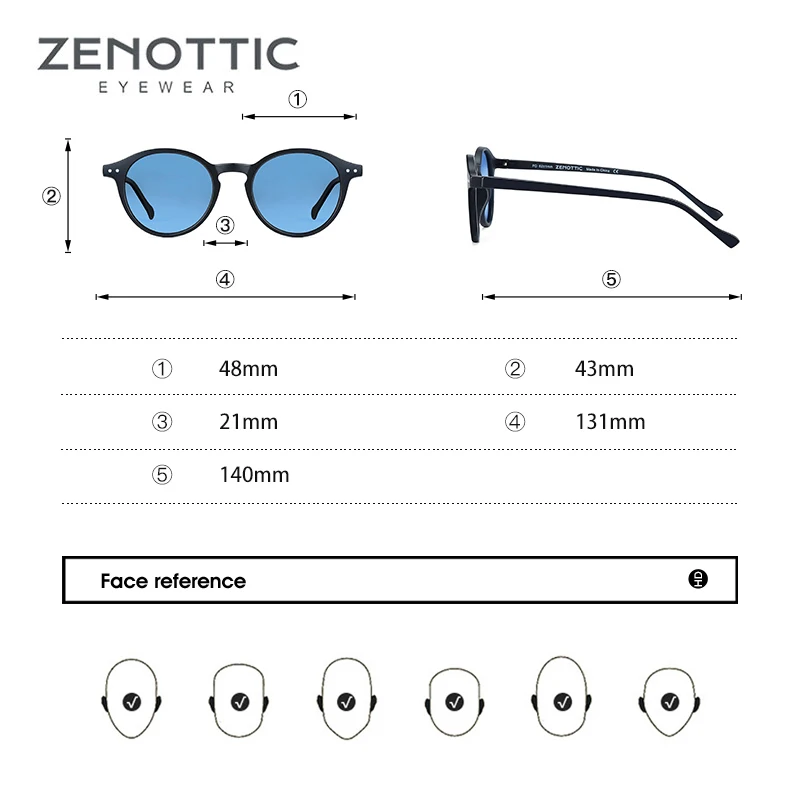 ZENOTTIC поляризованных солнцезащитных очков Для мужчин 2019 лампа круглой формы