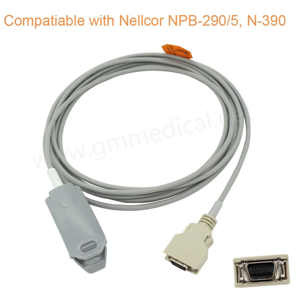 Многоразовые клипса на палец для взрослых Spo2 Сенсор зонд Применение с Nellcor NPB 290/5 N
