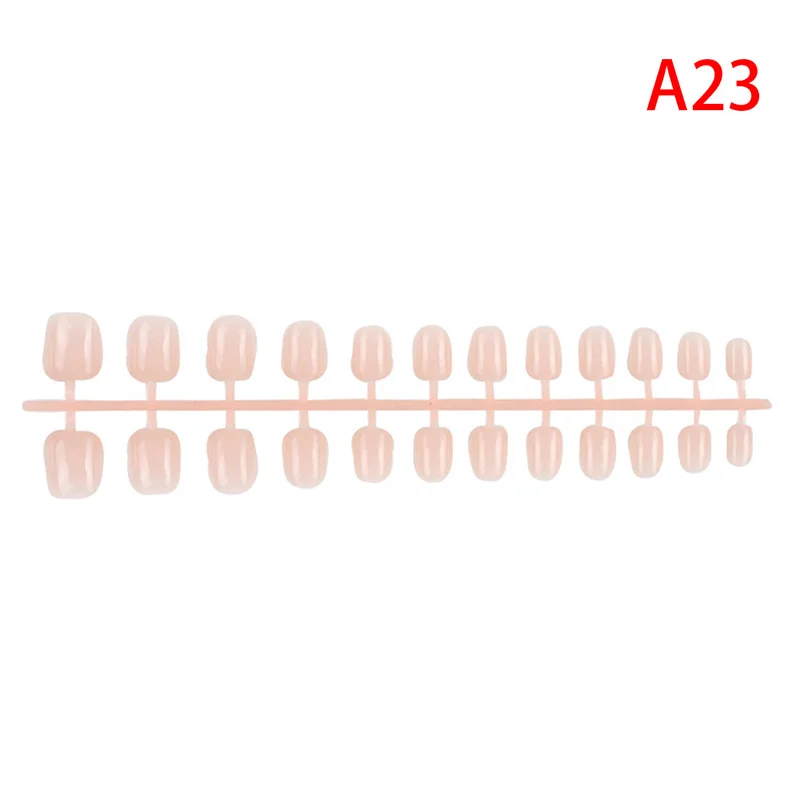 23 31 цвет, 24 шт., короткие накладные ногти, искусственные ногти ABS, накладные ногти, прессованные короткие круглые украшения для ногтей - Цвет: 23