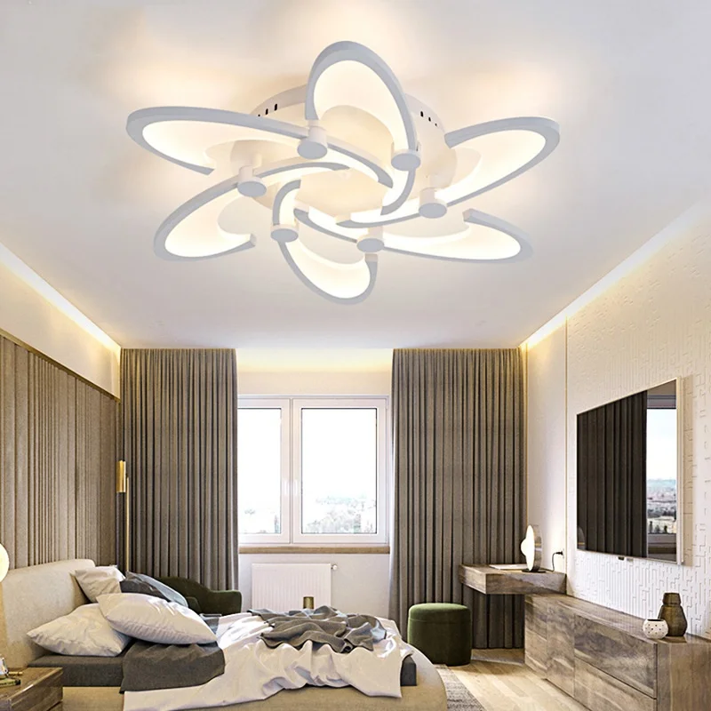 

LED living room ceiling lamp Atmospheric Flower Art Creative Romantic Bedroom Study Aisle Ceiling Lights Lighting fixture