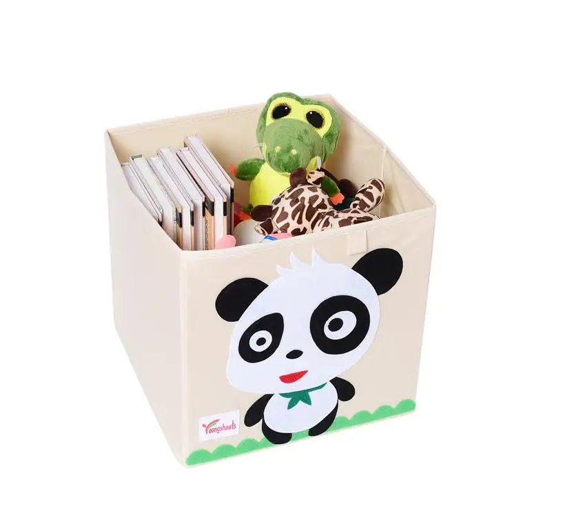 Panda Новая 3D коробка для хранения игрушек Мультяшные животные складные корзины для хранения шкаф ящик Органайзер корзина для хранения одежды детские игрушки Органайзер - Цвет: Panda