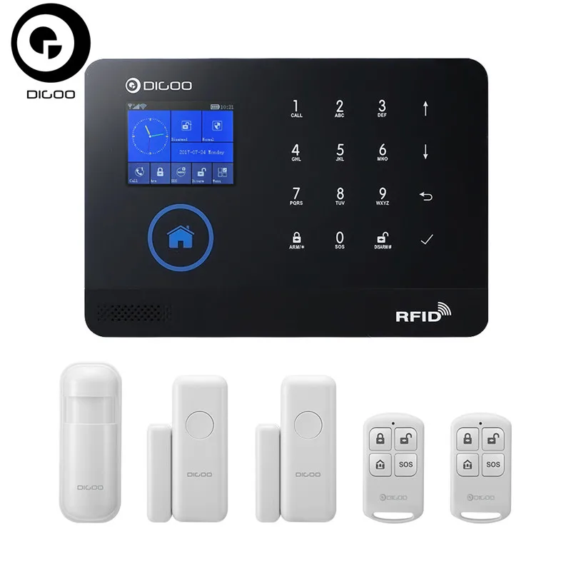 DIGOO DG-HOSA 3G 433 МГц беспроводной черный GSM& wifi DIY умный дом Охранная сигнализация комплекты инфракрасный датчик движения дверной магнетизм