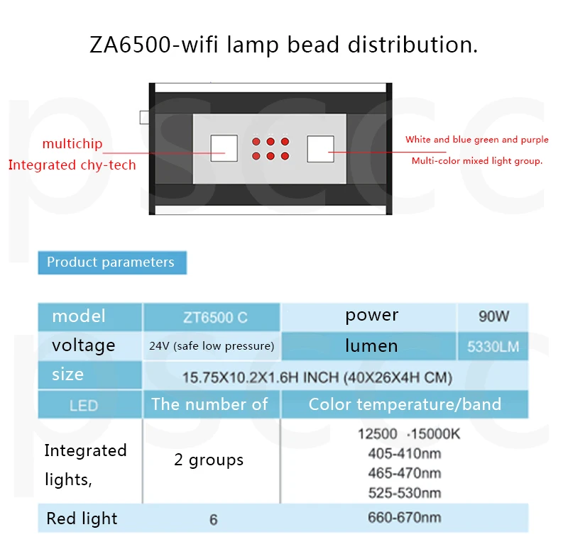 ZET светильник ZT6500 ZT6500C полный спектр коралловый светильник светодиодный светильник аквариум лампа водная солома alga лампа SPS LPS Коралловая лампа с wifi