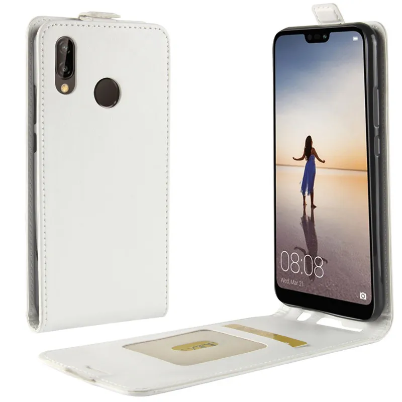 white Для huawei P20 Lite чехол, кожаный чехол, защитный чехол, Funda для huawei P 20 Lite, флип чехол s - Цвет: white