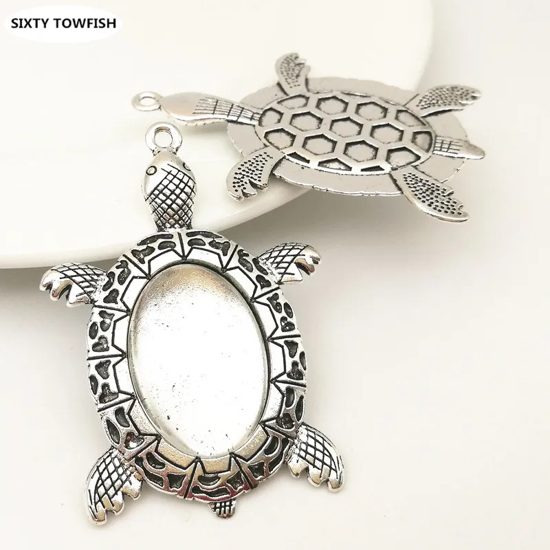 5 комплектов античный Серебристый Металлический Овальный кулон в виде морской