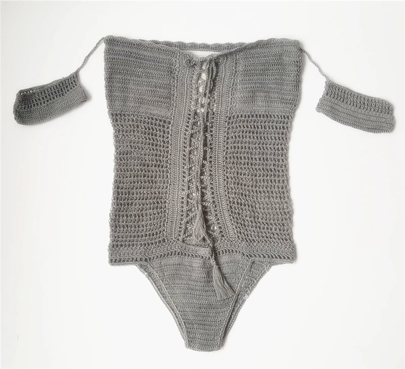 Новый стиль сплошной Бикини бинты off-плечи дамы Плавание одежда Одна деталь