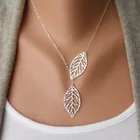 Дизайнерское женское ожерелье модное простое 2 чокер с листьями ожерелье женское ювелирное изделие ND73