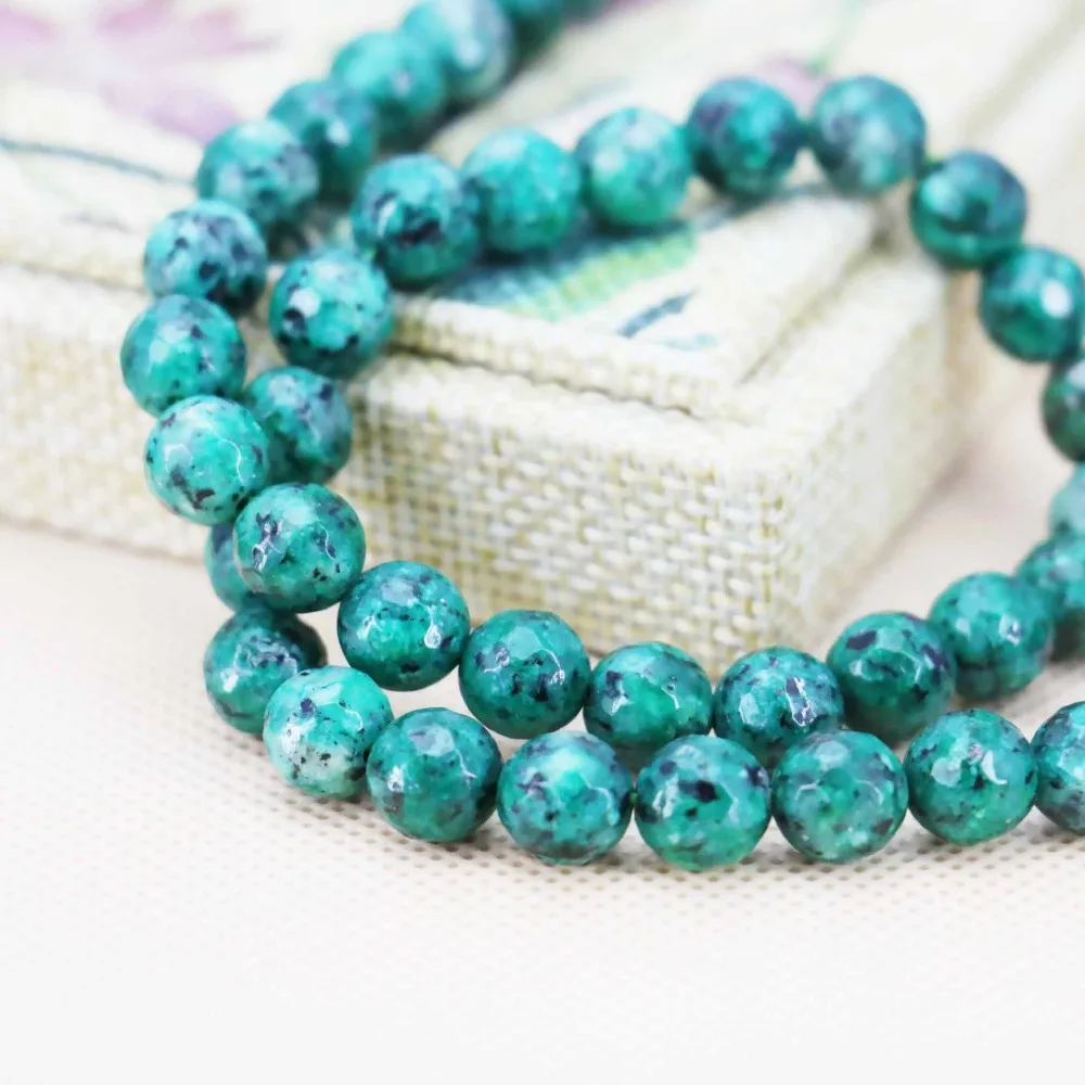 8mm Accessories Faceted Spot Ethnic Chic Aventurine Loose Beads Stripe Stone DIY 15inch Fashion Jewelry Making Design Wholesale | Украшения