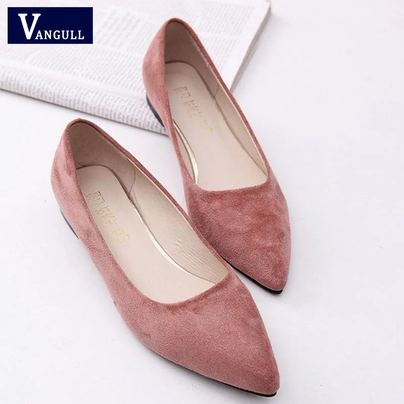 Vangull Fashion Low Square Heels Women Pumps Flock Shallow Slip on Dress Shoes Pointed Toe Office Lady Casual Single | Обувь