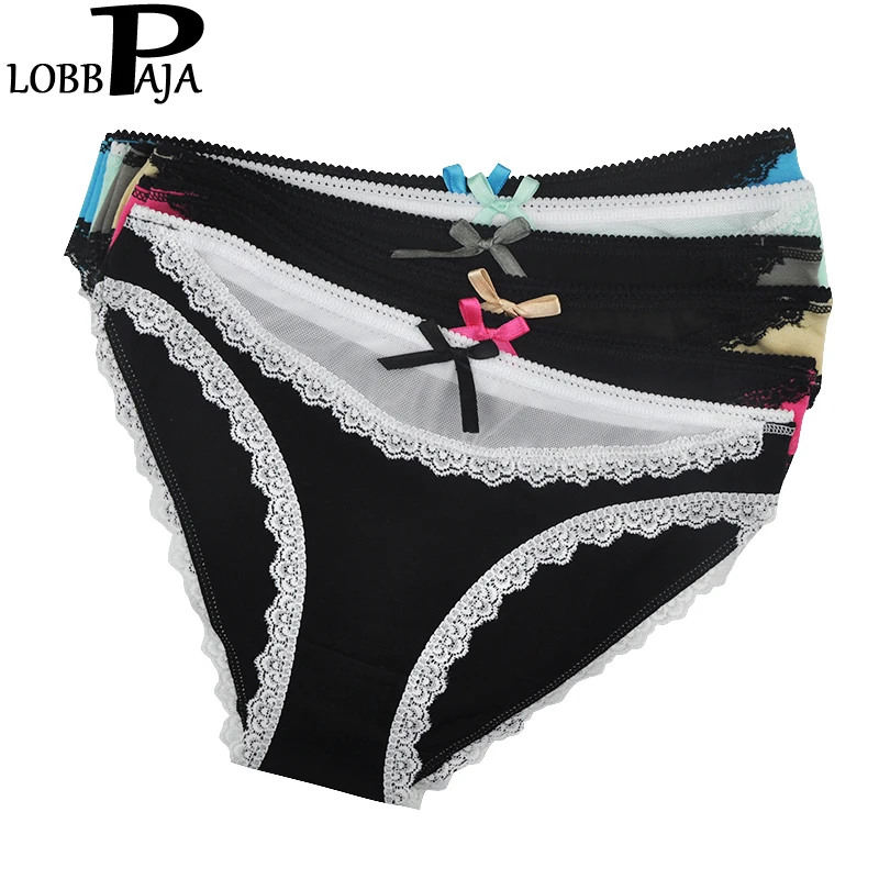 

LOBBPAJA 6 PCS/Lot Women's Underwear Cotton Sexy Lace Ladies Panties Low Waist Girls Briefs Knickers Lingerie for Women M L XL