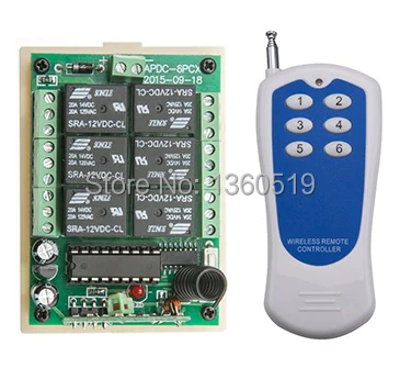 Free Shipping 6CH DC12V 10A 1000M RF Wireless Remote Control System (transmitter+receiver/switch) for light /lampHome appliances |