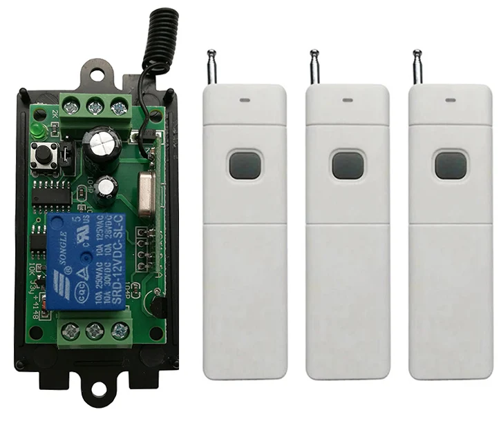 Беспроводной ресивер и приемник для гаражных дверей, жалюзи, дальность 3000 м, постоянный ток 9 В, 12 В, 24 В, 1 канал