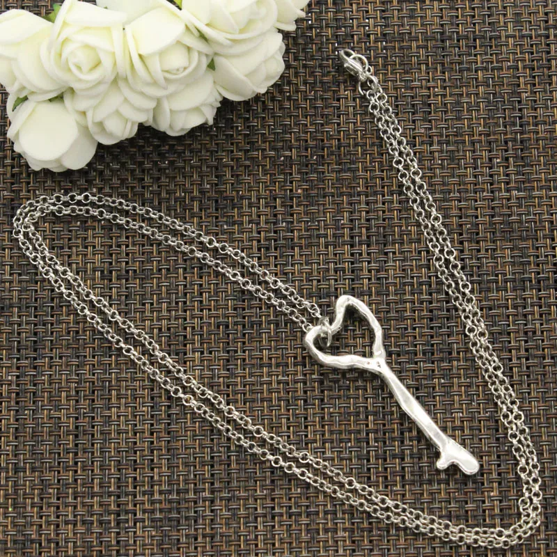 Женское и мужское ожерелье-чокер Простые Длинные подвески из серебра 51x18 мм с