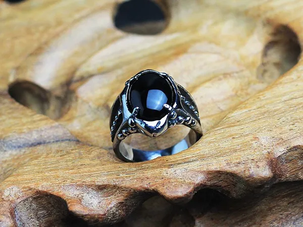 Черный/камень: красный оникс мужское кольцо толстое в хорошо отполированной