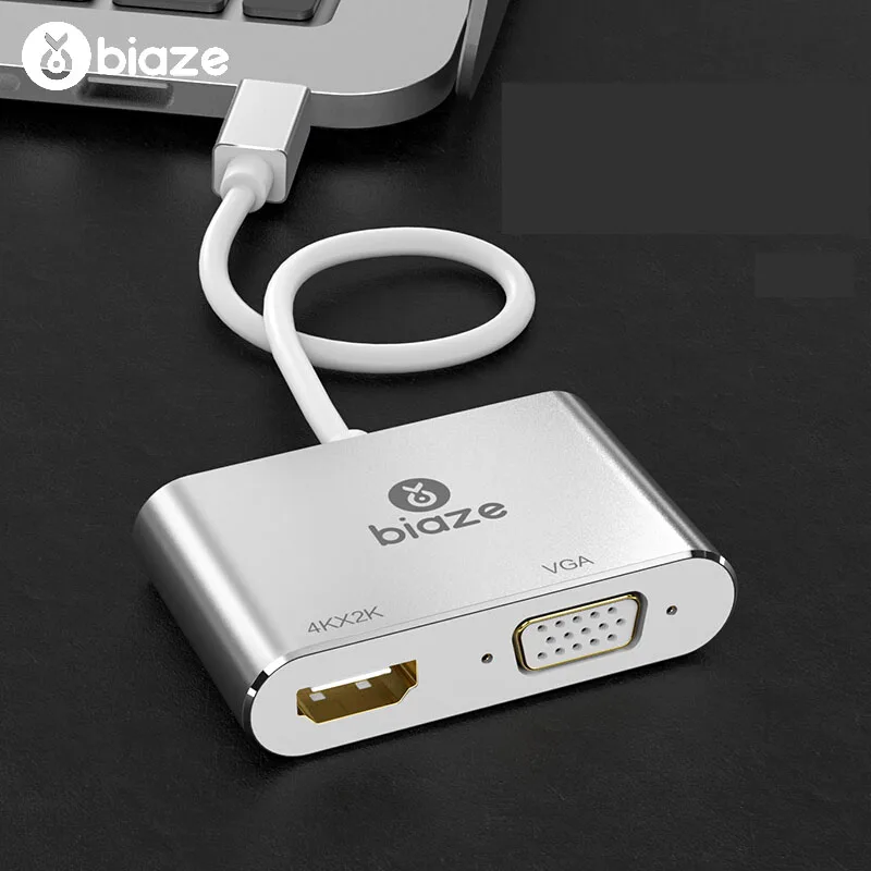Biaze 4 K Mini DisplayPort адаптер HDMI VGA переходник Thunderbolt DP кабель для MacBook Air 13 Surface Pro