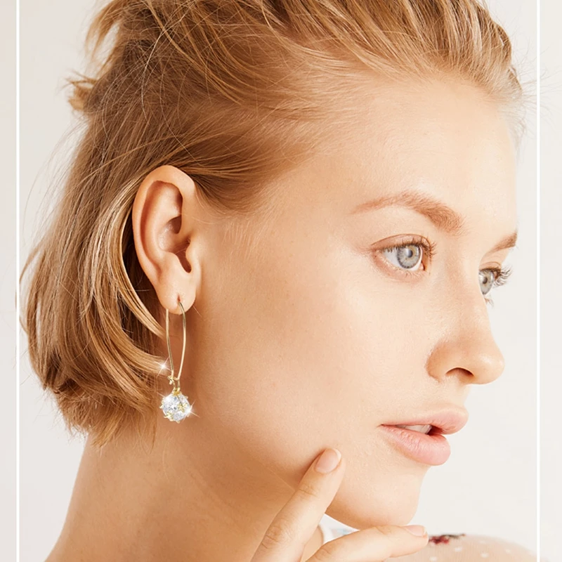 Женские серьги Крючки для ушей супер сказочные с хрустальными шариками