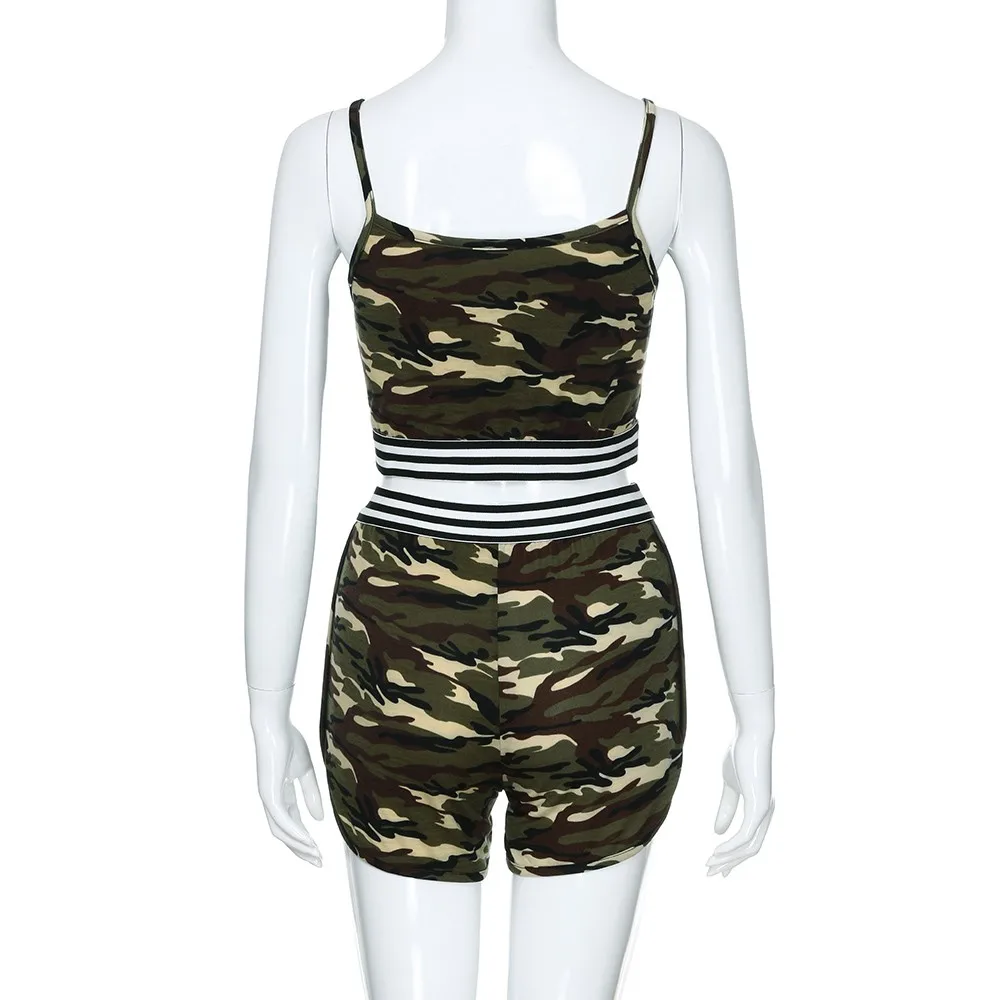 Женский жилет из двух частей майка с камуфляжным принтом без рукавов рубашка