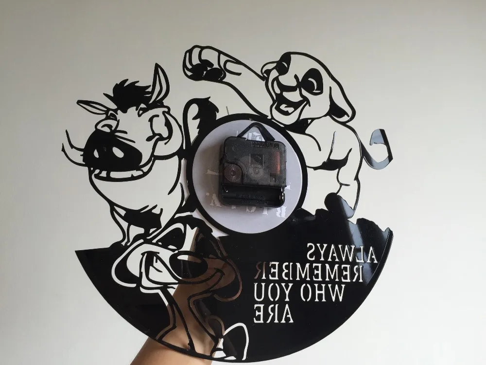 часы на стену Большие настенные Король Лев Симба Виниловая пластинка обои saati Reloj