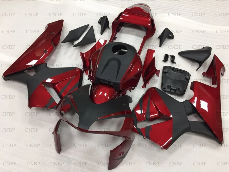 Пластиковые обтекатели темно-красного и черного цвета для Honda CBR600RR 2003 - 2004 набор