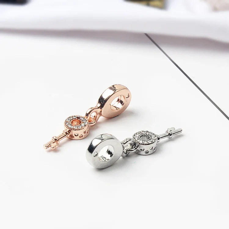 

Btuamb New Arrival Crystal Key Love Heart Pendant Beads Fit Original Pandora Bracelets & Bangles for Women DIY Making Jewelry