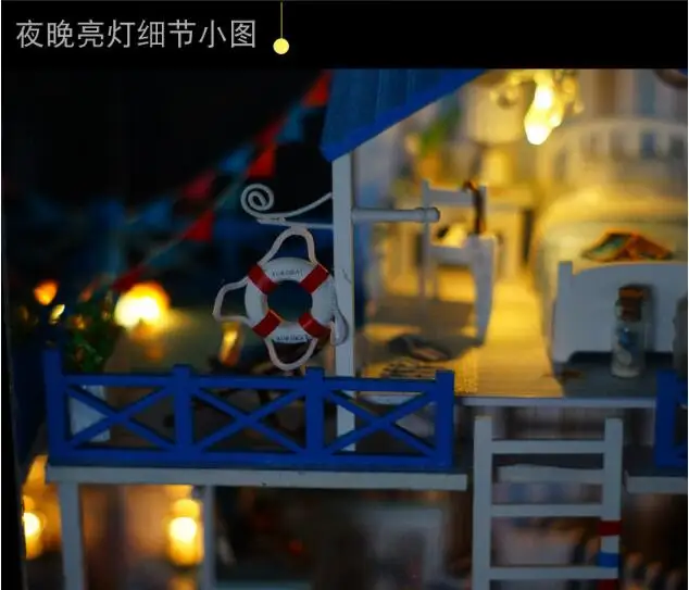 DIY деревянный ручной работы миниатюрный Прованс кукольный домик Голосовая