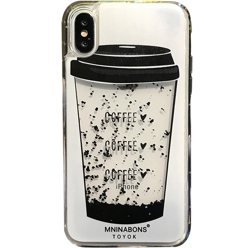 For iPhone X 7 8 6 6S Plus Phone case Liquid Quicksand Dynamic Cover Instagram Hot luxury fashion Coffee Cup shell Coque |